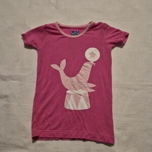 Kickee pants 2T pink pajama top circus seal design VGUC